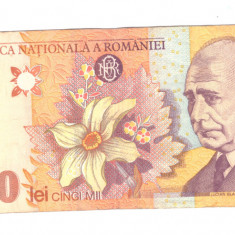 Bancnota 5000 lei 1998, circulata, stare buna