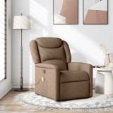 vidaXL Fotoliu de masaj rabatabil, maro, material textil 4015610