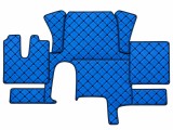 Cumpara ieftin Covorase Auto din Piele Ecologica pentru MAN TGX, Cutie Automata, Cutie Mica, Doua Sertare, Matlasate, Premium, Culoare Albastru cu Cusatura Neagra