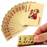 Carti de Joc Poker Aurii Casino, Design Dolar, Impermeabile, Plastic Flexibil, 52 Carti + 2 Jokeri, Rezistente Apa, Cadou