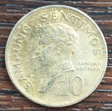 (M1935) MONEDA FILIPINE - 10 SENTIMOS 1968, FRANCISCO BALTASAR, Asia