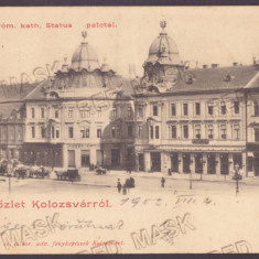 4950 - CLUJ, Market, Litho, Romania - old postcard - used - 1902