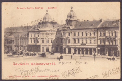 4950 - CLUJ, Market, Litho, Romania - old postcard - used - 1902 foto
