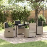 VidaXL Set de masă pentru grădină 5 pcs Gri deschis poliratan