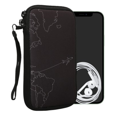Husa Kwmobile Universala L - 6,5&amp;quot;, Neopren, Negru/Alb , 30226.3.65 foto