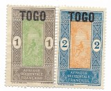 Togo - Om catarandu-se intr-un palmier de ulei, supratipar, neemise, 1921 - valori neobliterate