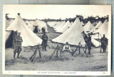 AD 185 C. P. VECHE MILITARA - LE CAMP D&amp;#039;AUVOURS-LES TENTES -FRANTA-CIRCULATA1915 foto
