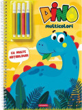Dino multicolori cu multe abțibilduri - Paperback - Mimorello