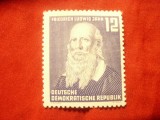 Serie 1 val. DDR - Personalitati - 100 Ani Ludwig Jahn, Nestampilat