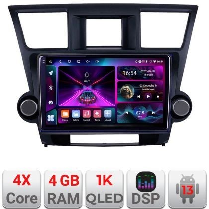 Navigatie Toyota Highlander 2007-2013 Android radio gps internet 4+64 InCell Display 1K Kit-highlander+EDT-E210-RK CarStore Technology