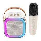 Boxa portabila cu microfon wireless, RGB, karaoke, bluetooth, 5W, Aux, card tf, Oem