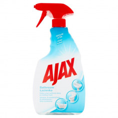 Solutie AJAX de Curatare pentru Baie cu Pulverizator, 750 ml, Detergent Ajax pentru Baie, Detergent pentru Curatarea Suprafetelor din Baie, Solutie Sp