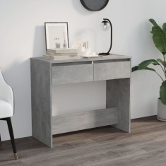 vidaXL Masă consolă, gri beton, 89x41x76,5 cm, oțel