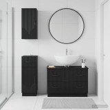 Cumpara ieftin Set de cabinet pentru baie cu 3 piese HOORN Negru