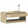 Masuta cafea Gossi Sauda, stejar, 99x55x45cm, lemn masiv pin, 2 sertare, compartiment deschis. Stil rustic, depozitare