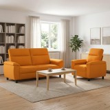 Cumpara ieftin Set de canapea 2 pcs Galben Intunecat Tesatura