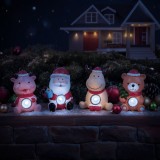 Decoratiune solara de Craciun - alb rece - 4 modele - 6 x 5 x 10 cm