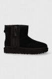 UGG cizme de zăpadă din piele &icirc;ntoarsă Classic Ultra Mini culoarea: negru 1016222.BLK