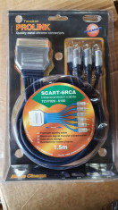 Cablu profesional SCART ? 6 RCA lungime 1.5m AUDIO/VIDEO foto