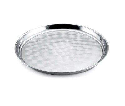 Tava rotunda pentru servire, inox, diametru 40 cm foto
