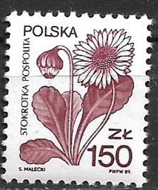B2243 - Polonia 1989 - Flora neuzat,perfecta stare foto