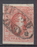 ROMANIA 1865 LP 17 ALEXANDRU IOAN CUZA VALOAREA 20 PARALE ROSU STAMPILA FRANCO IASSY