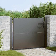 vidaXL Poartă de grădină Negru 105 x 100 cm Oțel vopsit &icirc;n pulbere