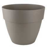 Ghiveci din plastic Gardena Lux, cu suport scurgere, interior / exterior, rotund, mocca, 47 x 39.5 cm
