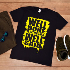 Tricou Barbat &amp;quot;Well done&amp;quot; (Marime: L, Marime imprimeu: A4, Culoare: Bleumarin... foto