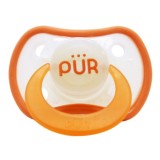 Suzeta ortodontica din silicon +6 luni portocaliu, 1 bucata, PUR