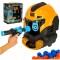 Joc de dexteritate cap de robot, &icirc;mpușcarea la țintă, cu pistol și 12 bile, galben - negru