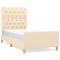 Cadru de pat fara saltea crema 80x200 cm tesatura