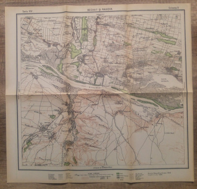 Bechet si Rahova// harta Serviciul Geografic al Armatei 1939 foto