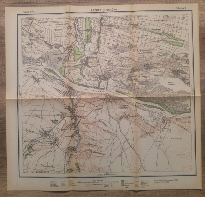 Bechet si Rahova// harta Serviciul Geografic al Armatei 1939