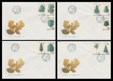 1994 Romania - 4 FDC Principalele specii forestiere (uzuale) LP 1343