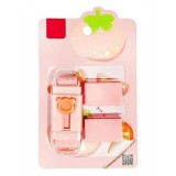 Radiera Retractabila, Flippy, Model Ursulet, Reglare Push-Pull, Radiera de tip Push, Doua Radiere de Rezerva in set din Cauciuc, Roz deschis