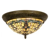 Cumpara ieftin Lustra din polirasina si sticla Tiffany, 2 x 40W, &Oslash; 38 cm x 19 h
