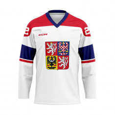 Echipa națională de hochei tricou de hochei Czech Republic embroidered white - L