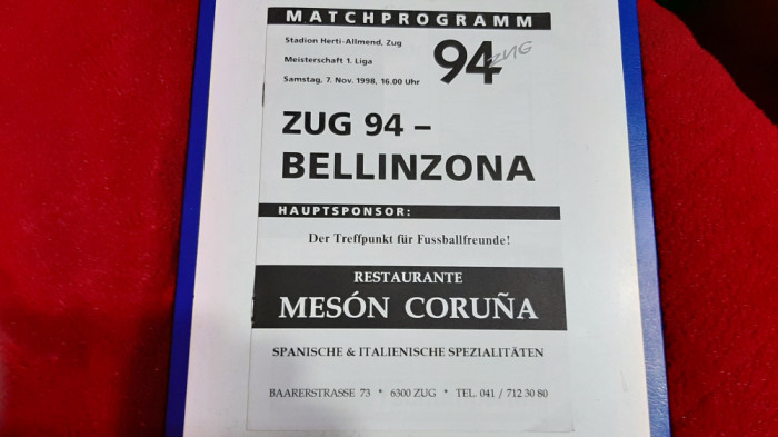 program Zug 94 - Bellinzona