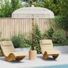 Umbrelă Soare vidaXL Crem 250 cm Bumbac Lemn Masiv - Umbrelă Grădină Boemă, Rezistentă UV, Hidrofugă