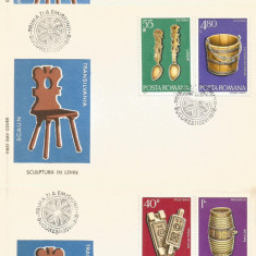 (No4) FDC ROMANIA-Sculptura in lemn, 1978