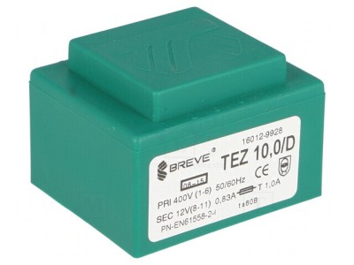 Transformator &amp;icirc;ncapsulat 10VA 400VAC 12V PCB foto