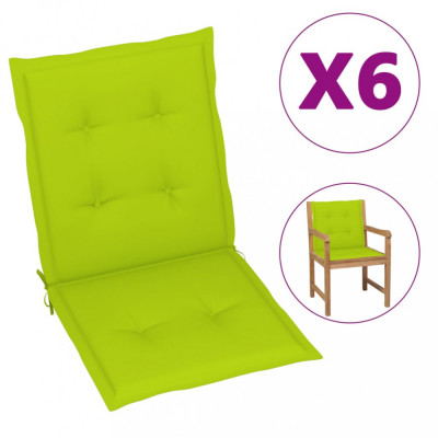 Perne scaun de grădină, 6 buc., verde aprins, 100x50x3 cm foto