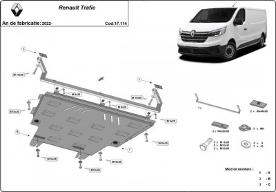 Scut motor metalic Renault Trafic 2022-prezent foto