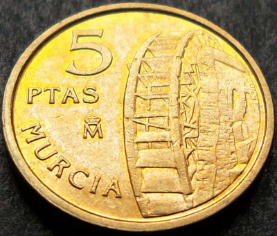 Moneda 5 PESETAS - SPANIA, anul 1999 *cod 1187 A = MURCIA - UNC foto