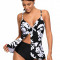 SW1234-1122 Costum de baie tankini in doua piese, cu imprimeu floral