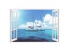 Sticker decorativ, Fereastra 3D ocean, 85 cm, 159STK, natura si peisaje