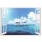 Sticker decorativ, Fereastra 3D ocean, 85 cm, 159STK