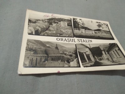 CARTE POSTALA ORASUL STALIN CIRCULATA foto