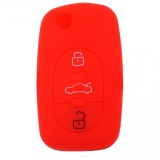 Husa Cheie Audi A6 3 Butoane Silicon Rosie Model Vechi AutoProtect KeyCars, Oem